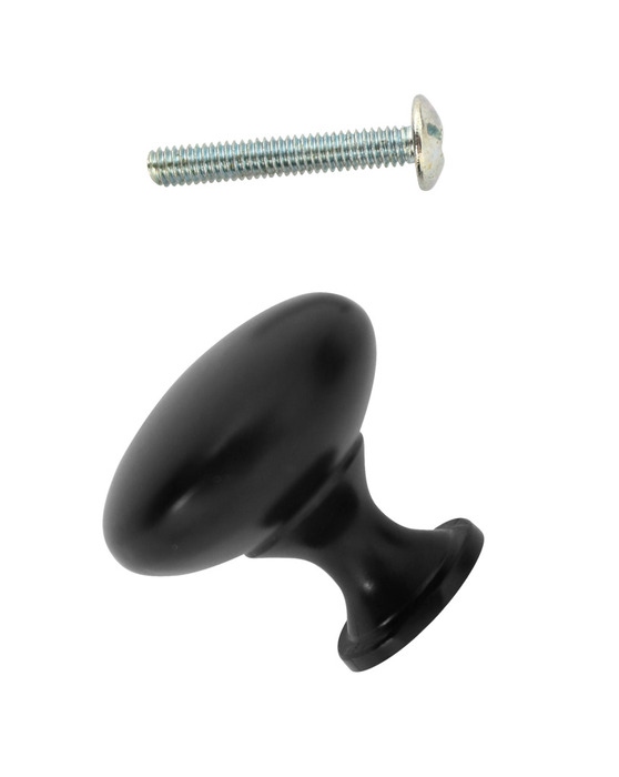 Knott matt svart Ø30 mm